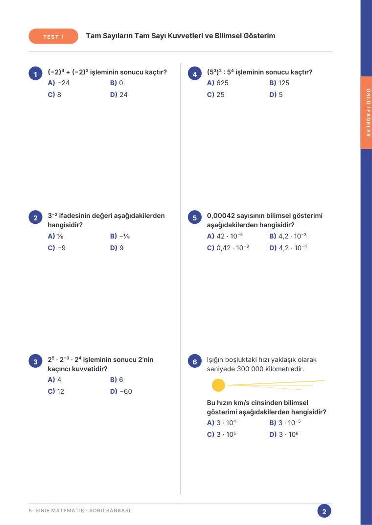 8. Sınıf Matematik — Üslü İfadeler — önizleme 2